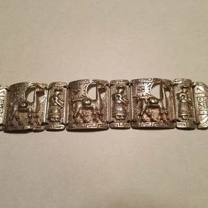 sterling silver panel "story" bracelet